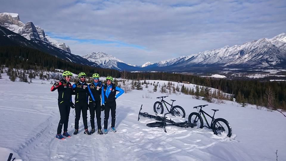 biathletes fatbike Canmore