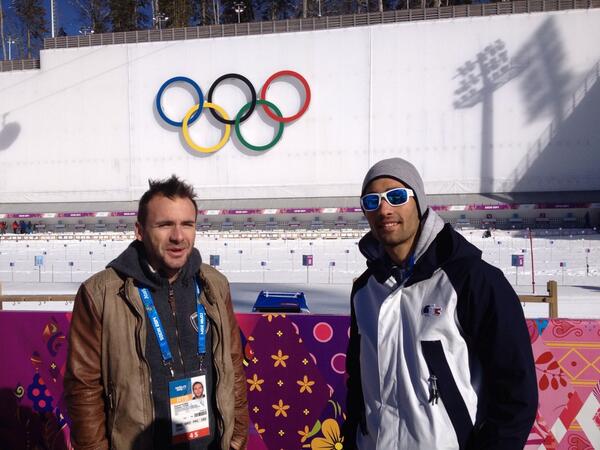 Raphaël Poirée et Martin Fourcade à Sochi (photo : Twitter)