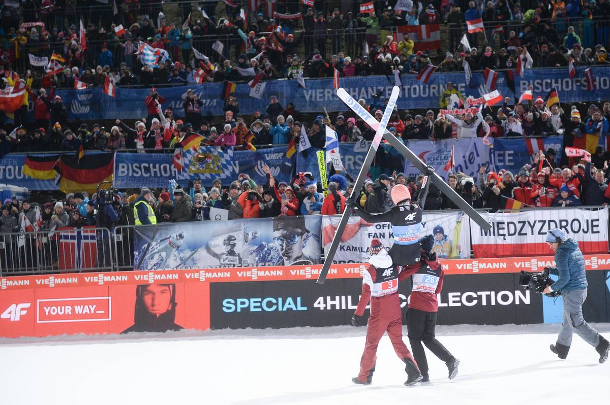 Piotr Zyla, Kamil Stoch, Dawid Kubacki, saut à ski, tournée, Bischofshofen